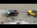 Axial scx10 iii Gladiator and Traxxas trx4 mudding and crawling