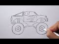 How to draw a Monster Truck Easy - Part #1