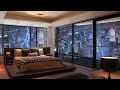 Overnight in a luxury apartment in Miami | Rain and thunder out | 4K CZK