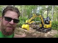 Testing the Brush Rake, Grading Bucket and Quick Attach System on a China Mini Excavator Digger
