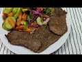 شرائح اللحم المشوى مع الخضار وجبات الصيام المتقطع Grilled steak with veg  intermittent fasting meals