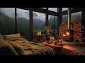4K Cozy Cabin Rain: 3-Hour Fireplace Ambiance for Deep Sleep, Relaxation, Calm