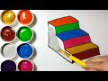 Rainbow Stairs Learn How to Drawing, Coloring for Kids and Toddlers | Best Art Colors for Children