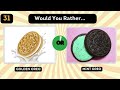 Would You Rather...? Gold vs Green 🍕🥗 | Food Quiz | Tutor Christabel