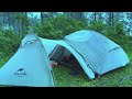 SOLO CAMPING IN HEAVY RAIN AND THUNDERSTORMS - RELAXING CAMPING IN THE RAIN - ASMR