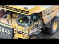 LIEBHERR R 9350 EXCAVATOR LOADING ON TRUCKS HD 785 KOMATSU AND OHT 777D CATERPILLAR ~ MININING STORY