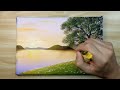 Sunrise In a Beautiful Landscape / Acrylic Painting for Beginners
