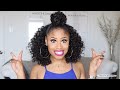 EASY 10-MIN BUN + HALF DOWN CURLY STYLE! | hair how-to