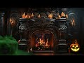 Haunted Halloween Fireplace with Crackling Fire, Bubbling Cauldron, & Spooky Ambience | 4K 🔥🧙‍♀️🎃