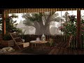Cozy Terrace in the Woods Ambience | Relaxing Rain Sounds for Sleep, Study and Stress Relief