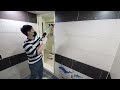 Construction of the bathroom interior that ends in one day