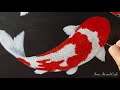 Koi Fish in Black Canvas Acrylic Painting