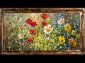 10 Hours |  Impressionist Wildflowers | TV Screen Wallpaper Background | Vintage Framed Art for TV