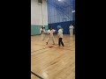 Middle Guppy sparring in karate class