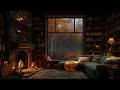 Relax Your Mind at Cozy Cabin Ambience 🍁 Relaxing Autumn Rain & Fireplace Sounds for Stress Relief