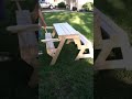 Folding bench to picnic table