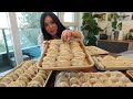 【Meal prep for the week】wrapping 500 dumplings, wontons & potstickers, easy brunch | Tiffycooks Vlog