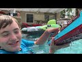 Larry Life Titanic MAERSK Cargo Ship Sails Down the Water Slide!
