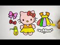 Hello Kitty Dress 👗 Drawing, Coloring and Painting for Kids & Toddlers