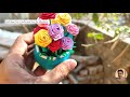 DIY paper cups hacks || Easy DIY woolen flower pot with flowers , DIY Basket