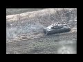 Ukrainian soldier fires RPG that ricochets off Russian tank