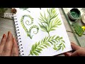 EASY! HOW TO PAINT different types of LEAVES step by step painting tutorial part2