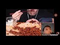 ASMR BBQ FRIED CHICKEN SPICY BLACK BEAN NOODLES COOKING MUKBANG EATING SOUNDS