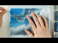 Sky Clouds Painting with Gouache