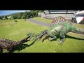 SPINOSAURUS vs T-REX vs INDOMINUS vs GIGANOTOSAURUS (DINOSAURS BATTLE) - Jurassic World Evolution 2