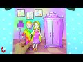 [🐾paper Diy🐾] Rainbow VS Black Pregnant Mother & Daughter New Room | Rapunzel Compilation 놀이 종이