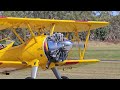 Steermans taxiing at Tyabb  Airport preparing for the 2024 airshow on March 10th