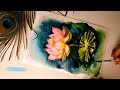 Easy Painting // How To Draw Lotus With Water Colour //#MP'sImagination #watercolor #easy