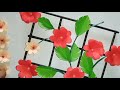 Beautiful wallmate with paper / Flower wall hanging craft ideas
