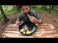 Bushcraft Trip - Making a Chair With Natural Tools, Pot Crane & Cooking Lamb Shank in Dutch oven