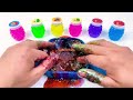 Satisfying Video | How to make Rainbow Glitter Candy Bathtub with Mixing Slime Smoothie Cutting ASMR