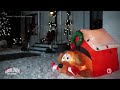 Animated Airblown Dog w/Candy Cane Bone Christmas Inflatable