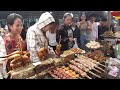 Best Cambodian Street Food @ Oudong Resort & Market Food - Grilled Chicken, Frog, Snail & More