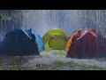 Fall Asleep Instantly on Rainy Night | Heavy Rain on Tent & Strong Thunder | ASMR White Noise 10Hrs