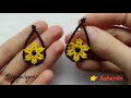 Kumboncuktan Papatya Çiçekli Küpe Yapımı Making #diy Daisy Flower Earrings from Sand Beads #tutorial