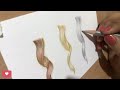 Drawing coloured Hair | How to draw blonde hair | How to draw golden Hair