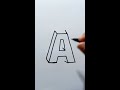 Jeito fácil de desenhar a letra A 3d