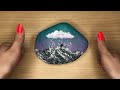Easy Stone Painting | ☔️ Painting Rain Clouds With Acrylic Paint For Beginners