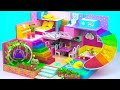 Build Two Bedroom House in the Attic and Water Slide From Rooftop to Pool | DIY Miniature House #82