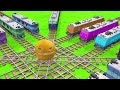 【踏切アニメ】スマートトレインTHOMAS TRAINS WERE HELPED BY PACMAN ROBOT 🚦 Fumikiri 3D Railroad Crossing Animation