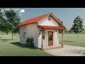 🥰 Tiny Wooden House Design, Small But Cute Country House Plan 🏡