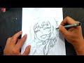 Cara menggambar Megumin karakter anime KonoSuba | Menggambar step by step