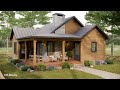 29'x32' (9x10m) Simple and Elegant Country House - Cozy Small House Design