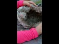 Hand Cracking a Huge Geode with common tools