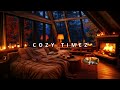 Cozy Gentle Autumn Rain with Crackling Fire with Cat & Dog - Sleep, Relax, Study