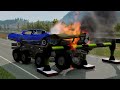 Car vs Logs Bridge x Spikes x 100 Speedbumps x Width Restrictions - Ultimate Automotive Mayhem!